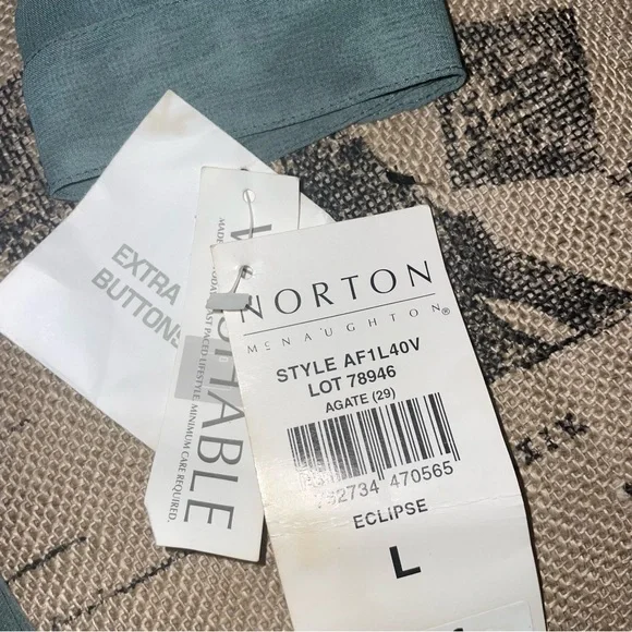 Norton Mcnaughton NWT! Eclipse See Throug Long Sleeve Button Down Blouse Size L - Picture 8 of 14